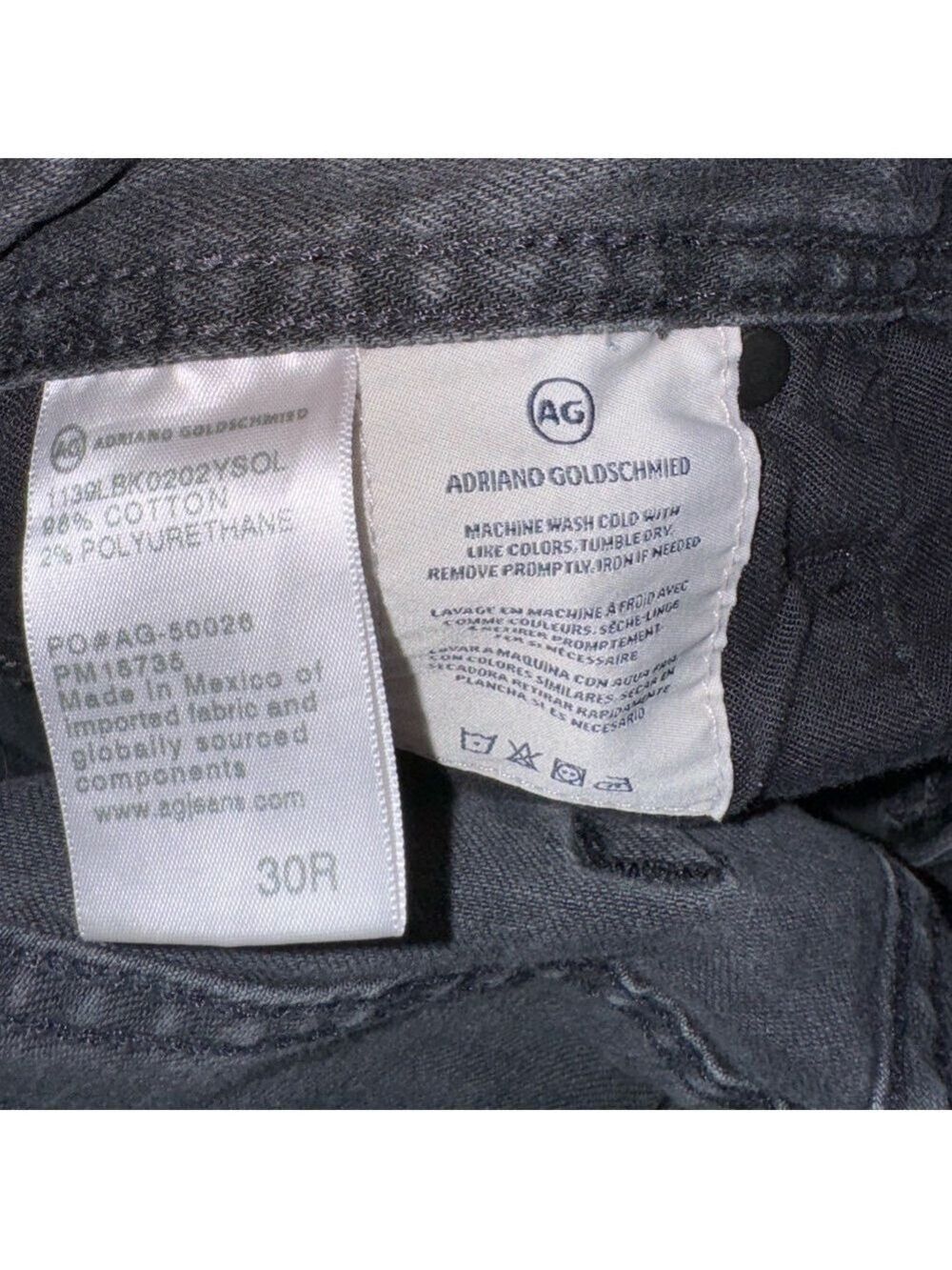 Ag Adriano Goldschmied The Dylan Slim Skinny Jeans Black Size 30R - Picture 5 of 5